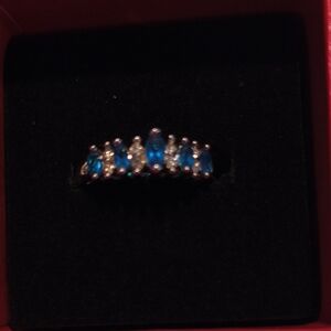 Avon Blue and Silver Gemstone Ring